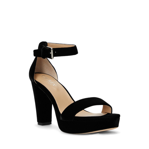 Black Sylvia Velvet Sandal Lauren 2