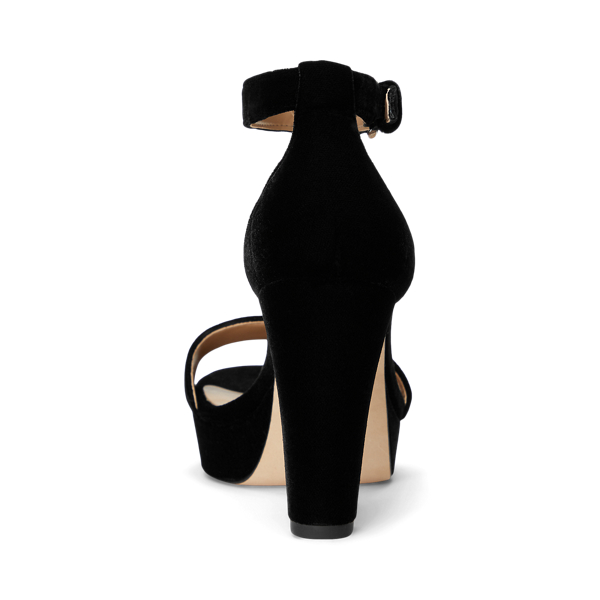 Black Sylvia Velvet Sandal Lauren 3