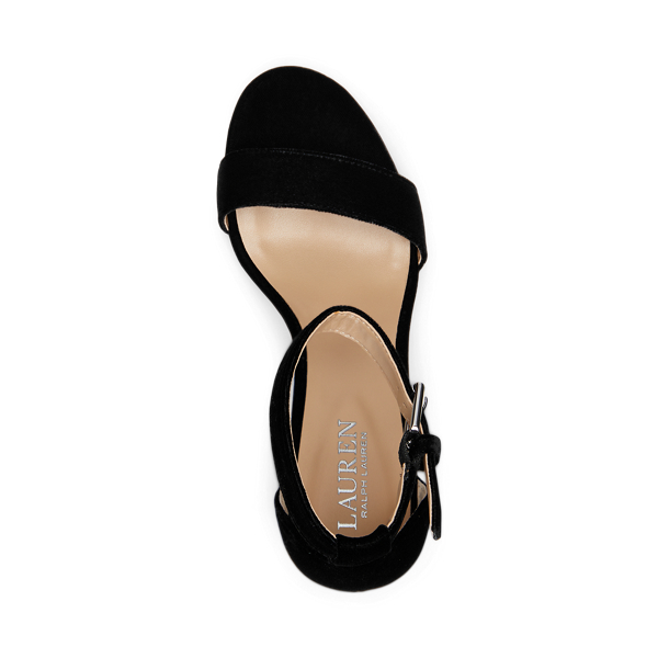 Black Sylvia Velvet Sandal Lauren 4