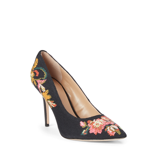 Multi/Black Lindella II Needlepoint & Suede Pump Lauren 2
