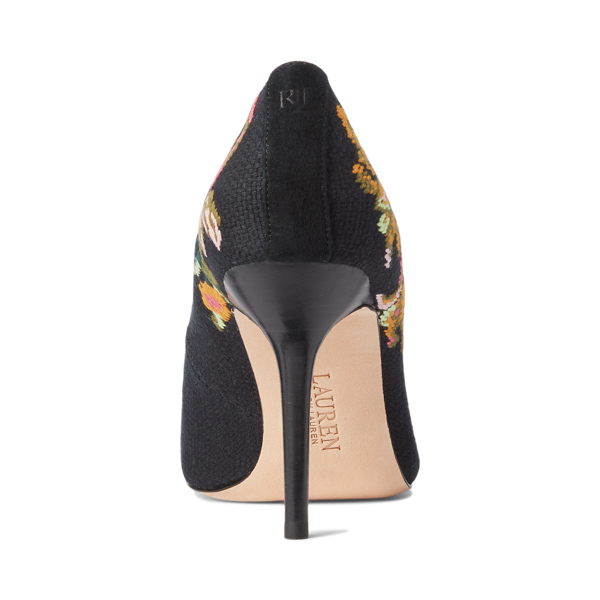 Multi/Black Lindella II Needlepoint & Suede Pump Lauren 3