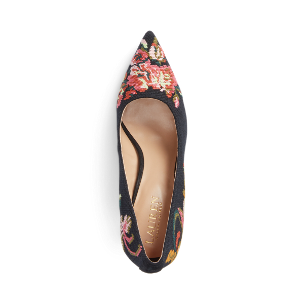 Multi/Black Lindella II Needlepoint & Suede Pump Lauren 4