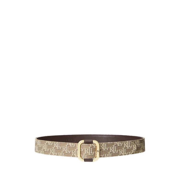 Monogram Jacquard Slide-Buckle Belt Lauren 1