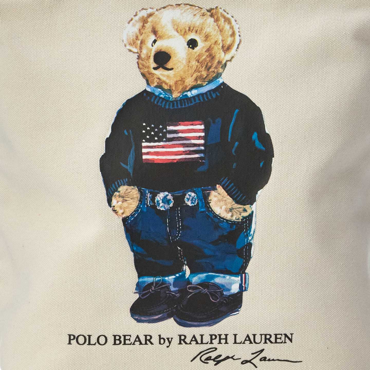 Детская сумка Ralph Lauren Polo Bear Cotton Canvas Tote, цвет: Натуральный — фото 4