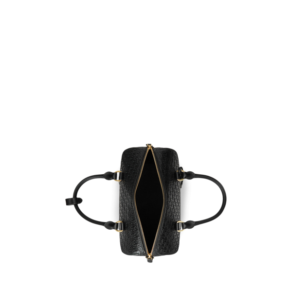 Black Debossed Leather Medium Kaden Satchel Lauren 5