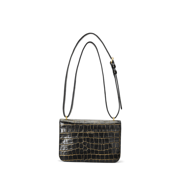 Black/Gold Embossed Leather Medium Sophee Bag Lauren 5