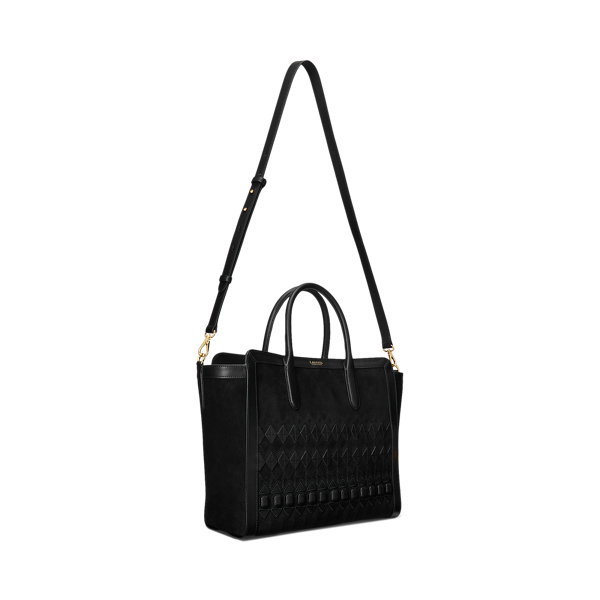 Black Fair Isle Suede Large Tyler Tote Lauren 3