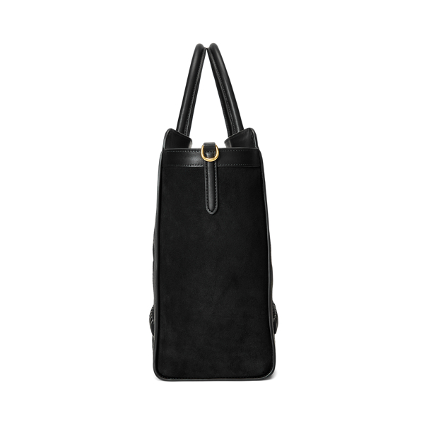 Black Fair Isle Suede Large Tyler Tote Lauren 4