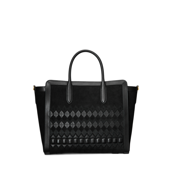 Black Fair Isle Suede Large Tyler Tote Lauren 5