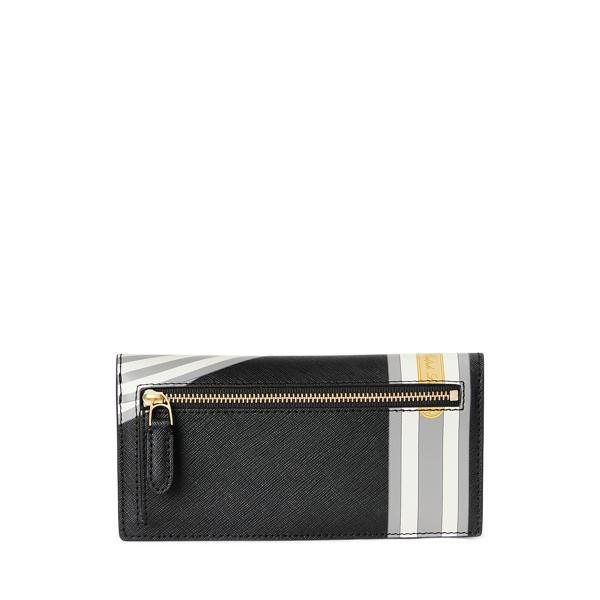 Belting Print Black Printed Crosshatch Leather Slim Wallet Lauren 2