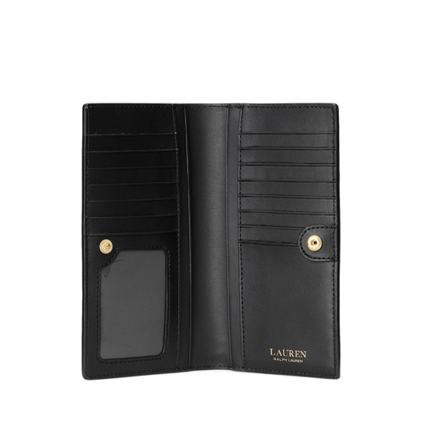 Belting Print Black Printed Crosshatch Leather Slim Wallet Lauren 3