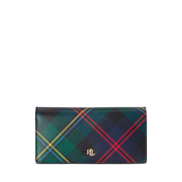 Lauren Ralph Lauren crosshatch leather zip top wallet