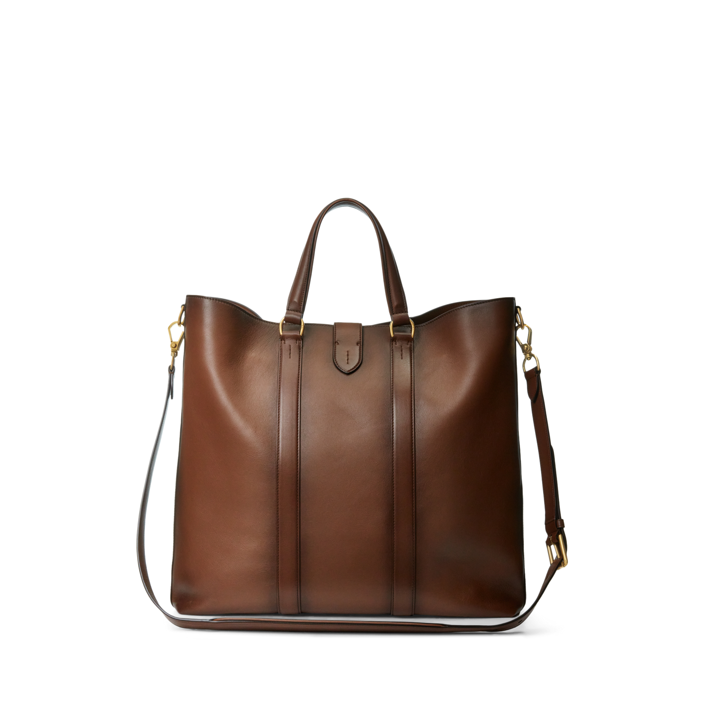 Мужская сумка Ralph Lauren Welington Burnished Calfskin Tote, цвет: Коричневый / Каштановый — фото 3