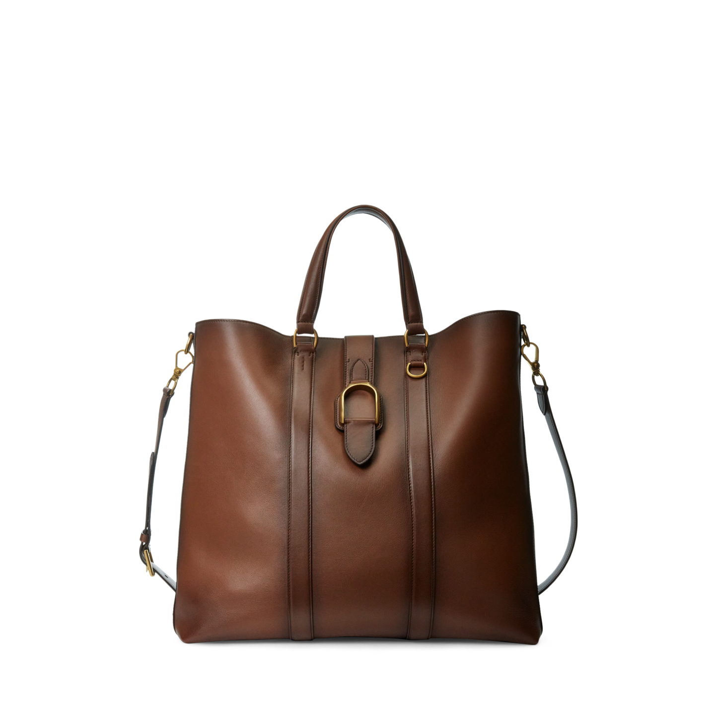 Мужская сумка Ralph Lauren Welington Burnished Calfskin Tote, цвет: Коричневый / Каштановый — фото 6