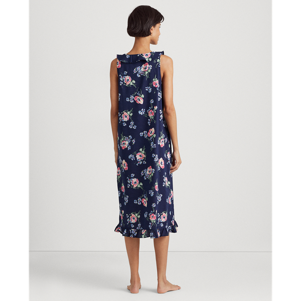 Navy Print Floral Cotton Ballet Nightgown Lauren 5