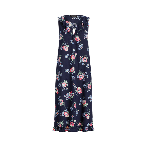 Navy Print Floral Cotton Ballet Nightgown Lauren 2