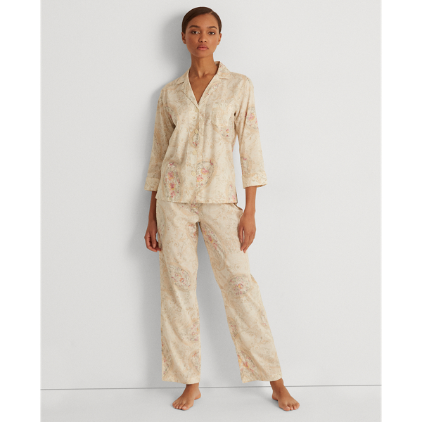 Paisley Cotton-Blend Pajama Set