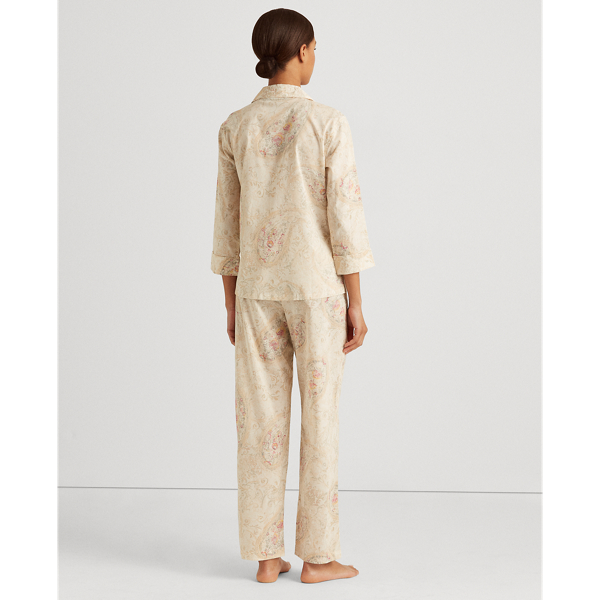 Gold Paisley Paisley Cotton-Blend Pajama Set Lauren Petite 5