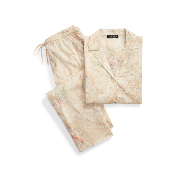 Paisley Cotton-Blend Pajama Set
