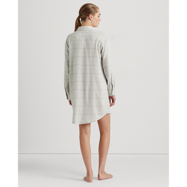 Grey Plaid Plaid Brushed Twill Sleepshirt Lauren 5