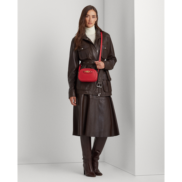 Red Leather Medium Jordynn Crossbody Bag Lauren 7