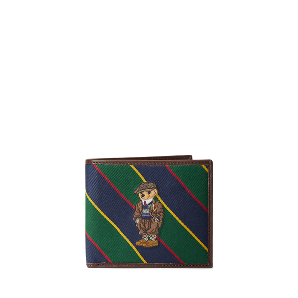 Polo Bear Striped Billfold Coin Wallet
