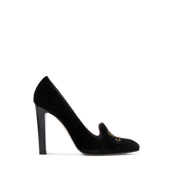 Marion Embroidered Velvet Pump Ralph Lauren Collection 1