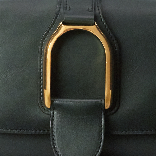 Polierte Leder-Schultertasche Welington Ralph Lauren Collection in Gr&uuml;n 6