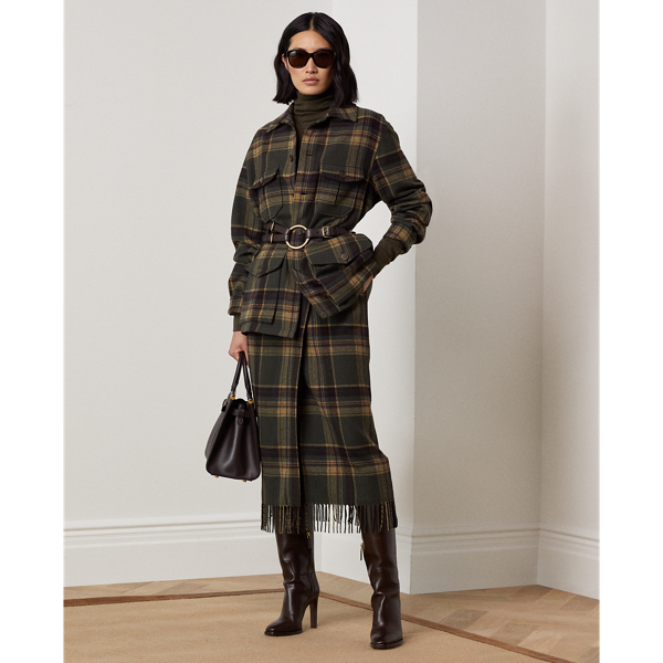 Karierte Hemdjacke Andrya Ralph Lauren Collection in Deep Olive/Green 4