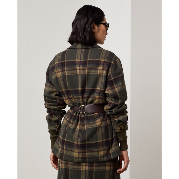 Karierte Hemdjacke Andrya Ralph Lauren Collection in Deep Olive/Green 5