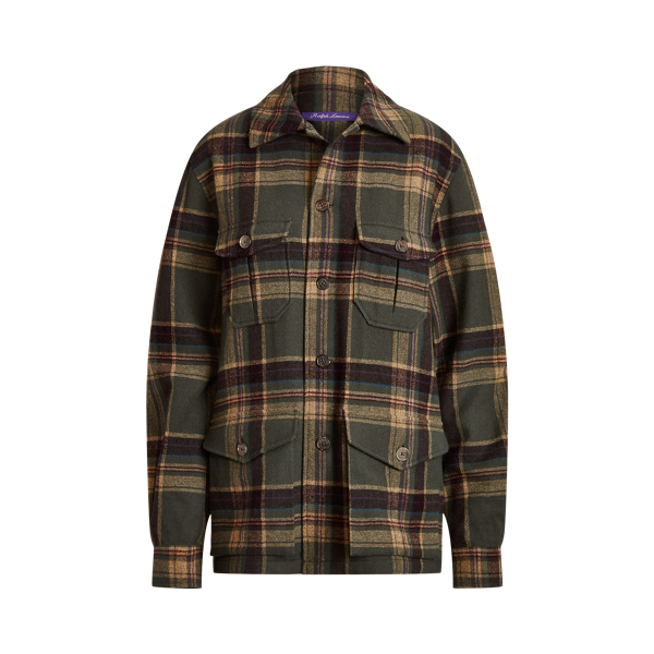 Karierte Hemdjacke Andrya Ralph Lauren Collection in Deep Olive/Green 2