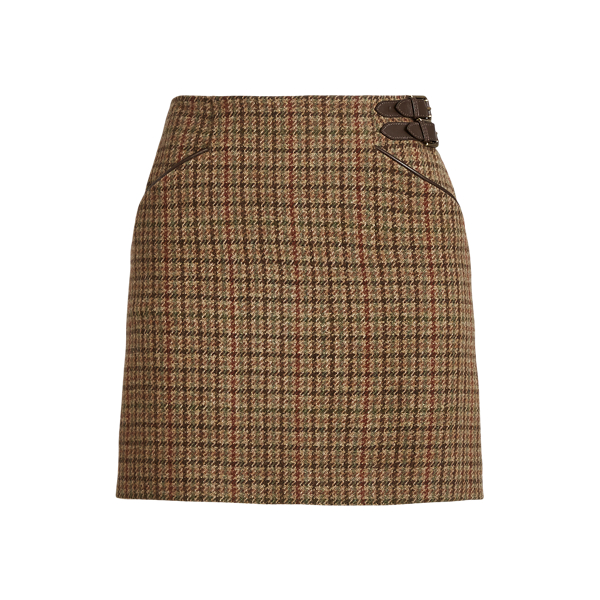 Saia em tweed xadrez Millard Ralph Lauren Collection em 1