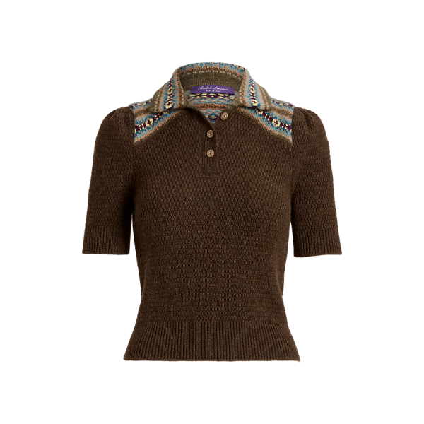 Fair Isle Cashmere-Wool Polo Jumper Ralph Lauren Collection 1