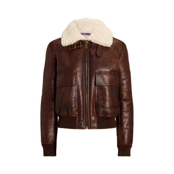 Niketa Burnished Merino Shearling Jacket Ralph Lauren Collection 1
