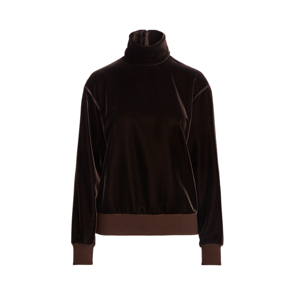 Devri Velvet Roll-Neck Blouse Ralph Lauren Collection 1