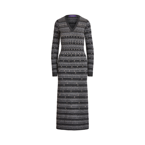 Embellished Fair Isle Jumper Day Dress Ralph Lauren Collection 1