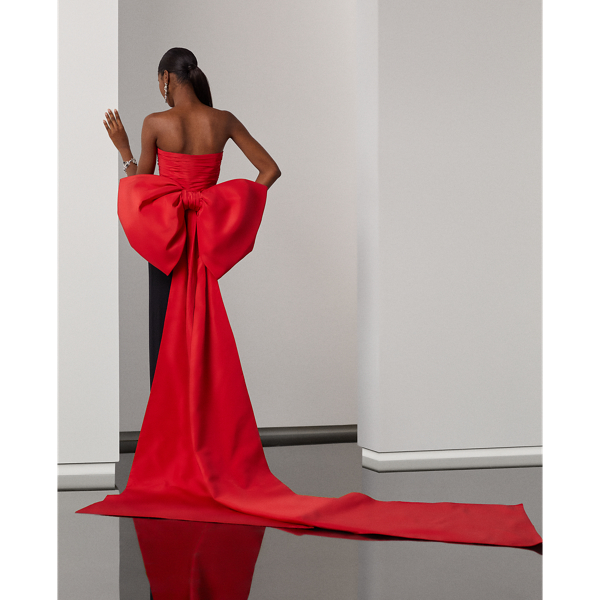 Classic Red Arding Silk Faille Blouse Ralph Lauren Collection 4