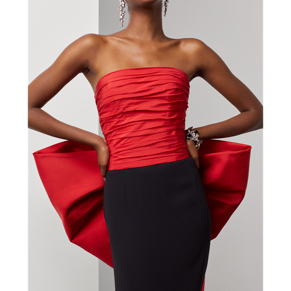 Classic Red Arding Silk Faille Blouse Ralph Lauren Collection 5
