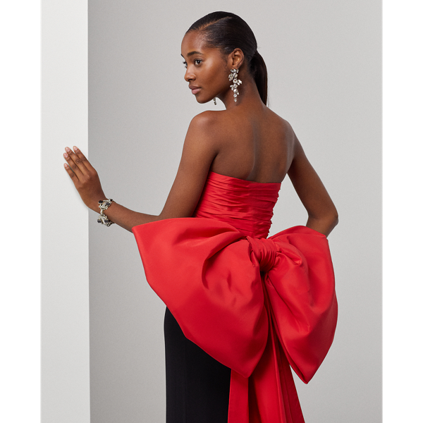 Classic Red Arding Silk Faille Blouse Ralph Lauren Collection 6