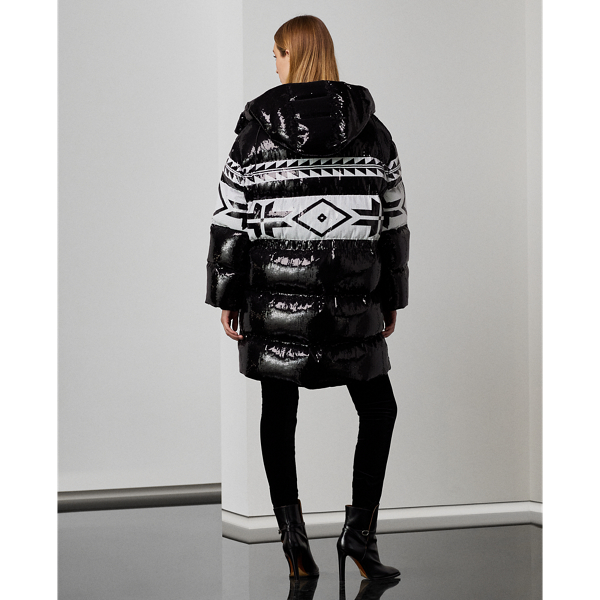 Doudoune d&eacute;cor&eacute;e Whitley Ralph Lauren Collection en Black 5