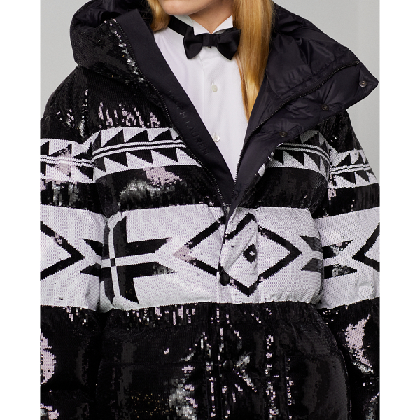 Doudoune d&eacute;cor&eacute;e Whitley Ralph Lauren Collection en Black 6