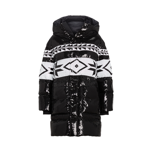 Doudoune d&eacute;cor&eacute;e Whitley Ralph Lauren Collection en Black 2