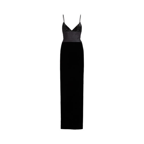 Robe de soir&eacute;e d&eacute;cor&eacute;e Kameron Ralph Lauren Collection en 1