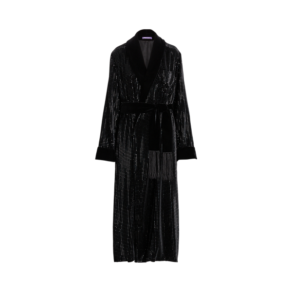 Black Sullivan Embellished Velvet Robe-Coat Ralph Lauren Collection 2