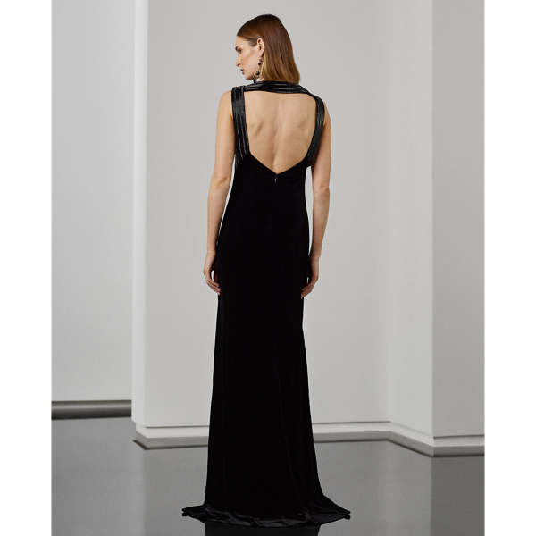 Abendkleid Kelli aus Samt Ralph Lauren Collection in Schwarz 5