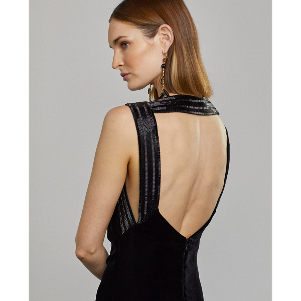 Abendkleid Kelli aus Samt Ralph Lauren Collection in Schwarz 6