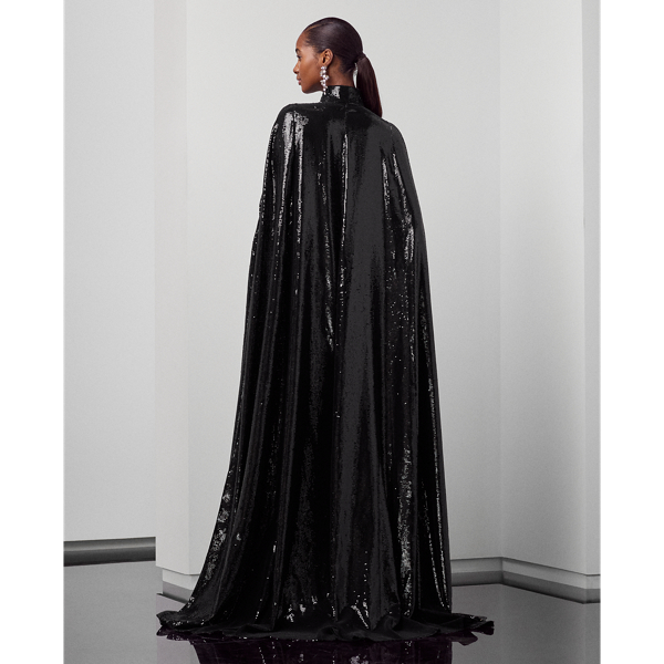 Cape London en lam&eacute; d&eacute;cor&eacute; Ralph Lauren Collection en Black 5