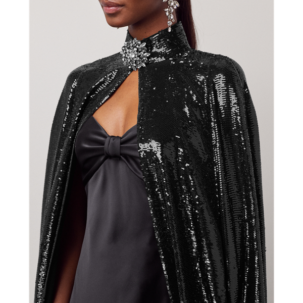 Cape London en lam&eacute; d&eacute;cor&eacute; Ralph Lauren Collection en Black 6