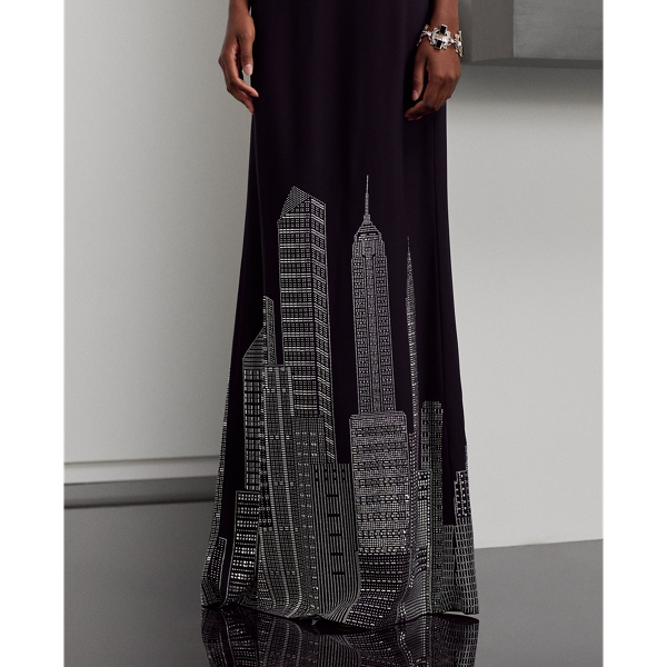 Black Nevina Embellished Cady Evening Dress Ralph Lauren Collection 6