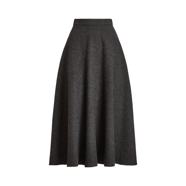 Tweedrock Erica mit Fischgratmuster Ralph Lauren Collection in Melange &ndash; Holzkohle 2